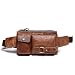 Teemzone® Unisex Retro Leather Waist Backpack Phone Holder Fanny Sling Bag (Brown)