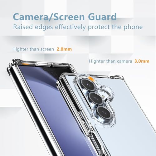 Image of TechTrendz Ultra Hybrid Transparent Case for Samsung Galaxy Z Fold 7 Case, Galaxy Z Fold 7 Back Cover TPU Shockproof Military-Grade Drop-Proof Anti Yellowing Clear Cover Phone Case for Galaxy Z Fold7