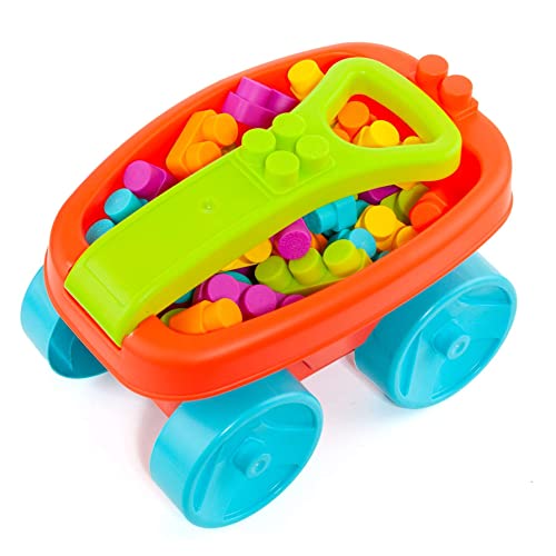 Molto | Carrello Con 20 Blocchi Rosso | Set Di Blocchi | Vagone Blocchi Di Costruzione | Giocattoli Sensoriali Per Bambini | +6 Mesi - 3