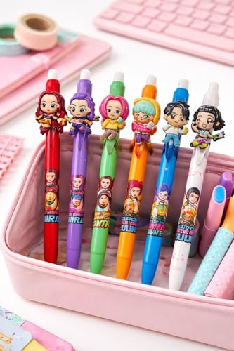 Image of KPOP Demon Gel Pen Set | Cute Cartoon Anime Gel Pens for Kids Girls Boys | Smooth Writing Black Ink Pens for School, Office & Gifts (Pack of 6)