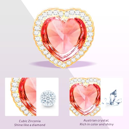 Image of Brooches For Women,14k Gold Plated Copper,Crystal Brooch,Love Brooch,Heart Brooches,Brooches Pin for Birthday, Christmas,Valentines, Wedding Parties, Anniversaries,Mother's Day