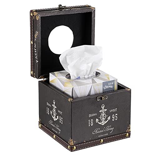 Sumnacon ULSMC00811 Retro Wood Square Tissue Box Cover thumb #4