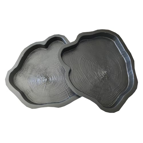 FHONYX 2 PCS Moules à béton 47x42x4cm, De Tranches, De Tronc D'arbre, pelouse jardin, décoration jardin, coupe transversale, Imitation De Bois chemin,...
