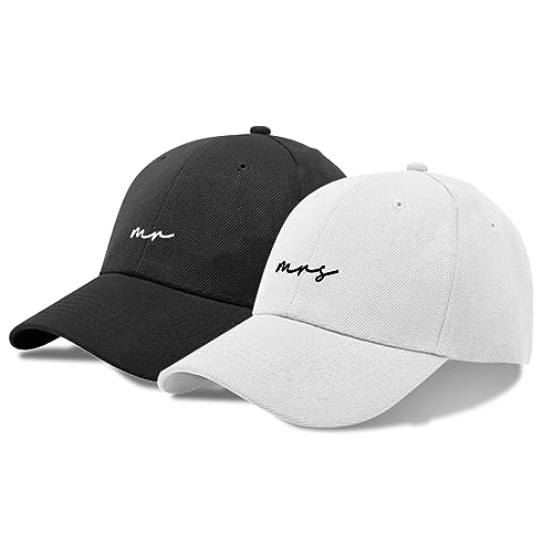 GroomBrideGifts Mr and Mrs Hats - Wedding Gifts for Couples 2026 Couple Gift for Anniversary - Matching Couples Baseball Cap Set