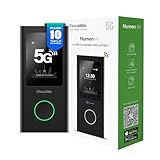 GlocalMe Numen Air WiFi portátil, Red de Alta 5G, No SIM, Viajes internacionales 5G a más de 90 países, Móvil Router con 1GB de Datos Globales, Pantalla Táctil, 16 Dispositivos Conectados, 5400mAh