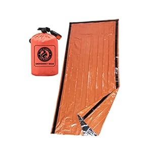 133 SUPPLY Emergency Sleeping Bags for Survival, Thermal Blankets Survival, Emergency Bivy Sack – Loud Whistle, Paracord…