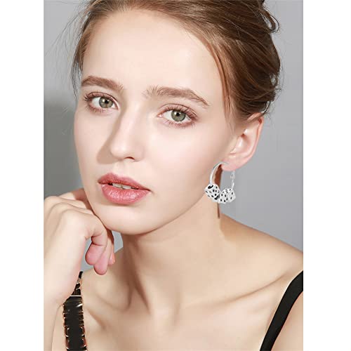 MIGUO STORE Unique Retro Charm Silver Dice Huggie Earrings for Women Personality Creative Alloy Dice Hollow Earrings Jewelry Gift4