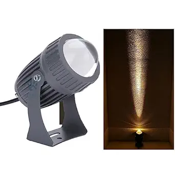 Mufasa 10 Watts Black Body Outdoor LED Rainproof Wall Lamp Long Distance Straight Beam Spot Light, Aluminium Body (Warm White)