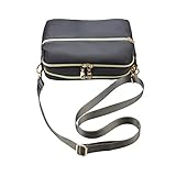[Yanaier] ショルダーバッグ 斜めがけマザーバッグ人気 かわいい 超軽量 多層 大容量 ミニバッグ ナイロン 防水 お財布 ポシェット 通勤 旅行 ポーチ レディースグレーB