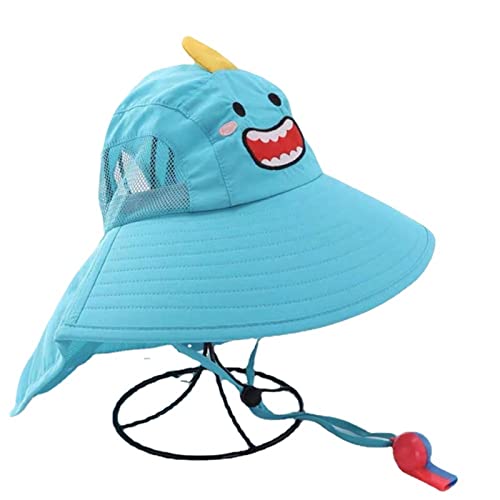 Gorro de niños para playa con ala ancha y protector de cuello contra el sol 6