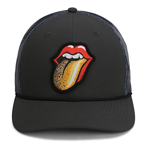 Paramount Outdoors Trout Tongue Fly Fishing Brown Trout 6-Panel Rope Cap Fly Fishing Cap (Black)
