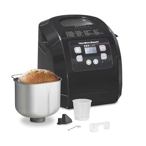 Hamilton Beach Automatic Bread Maker Machine, Digital, Programmable, 12 Settings + Gluten Free, PFAS-Free Nonstick Pan + Kneading Paddle, 2 lb Capacity, Black image 2