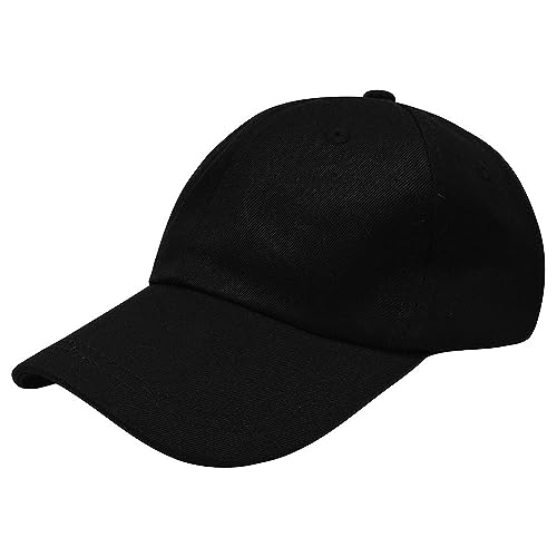 YANEK Plain Baseball Cap | 100% Cotton Hat | Classic & Adjustable | Dad Caps | For Men and Women (Black) One Size Fitted