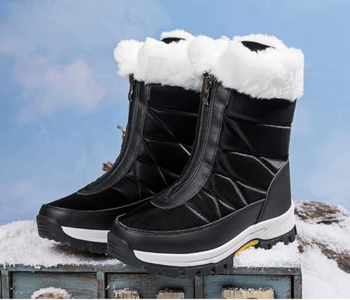 Women's Waterproof Winter Snow Boots Fur Lined Comfortable Slip-Resistant Mid-Calf Booties Warm Outdoor Leisure2