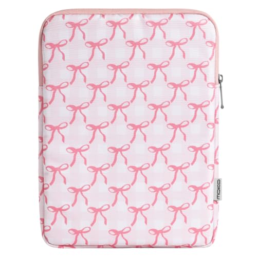 Image of MoKo 9-11 Inch Tablet Sleeve Bag Carrying Case Fits New 11inch iPad Air M4, iPad A16 2025, iPadPro 11 M4, Air 5 /4 /3, iPad10 /9 /8th Gen, Tab S8 /S9 11 inch, Tablet Carrying Case, Pink Bow