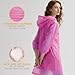 Bruvoalon 6 Pack Disposable Rain Ponchos for Adults & Youth - Multi Color Waterproof PE Hooded Raincoats with Drawstring, Family/Camping/Hiking/Emergency Essentials, Pink