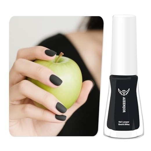 Aieenjor Esmalte de uñas negro mate, 10 ml, secado rápido, de larga duración, para manicura DIY