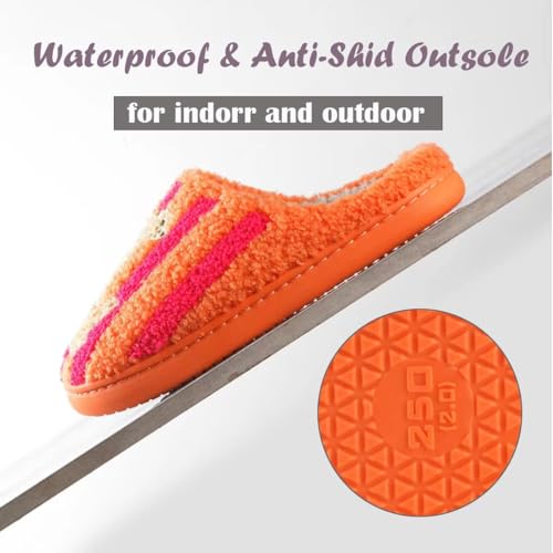 Women's Men's Happy Face Heart-shaped Cat Slippers - Retro Leopard Print, Memory Foam, Soft Plush, Warm, Anti-Slip Home Shoes4