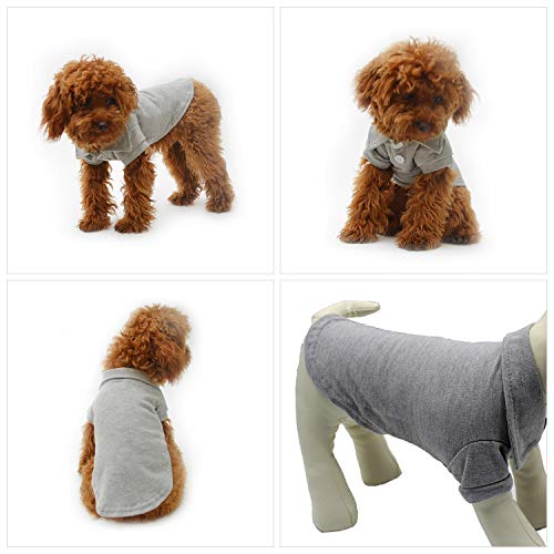 Lovelonglong Basic Dog Polo Shirts Premium Cotton, Polo T-Shirts For Large Medium Small Dogs With A Two-Button Collar Blank Color Gray S #TOP4