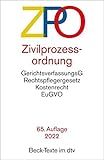  Zivilprozessordnung: mit Einführungsgesetz, Unterlassungsklagengesetz, Schuldnerverzeichnisführungsverordnung, Gerichtsverfassungsgesetz mit ... 7. Dezember 2021 (Beck-Texte im dtv)