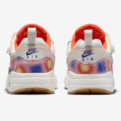NIKE Air Max 1 SE EasyOn Little Kids' Shoes (FN7286-100, Sail/Blue Joy/Safety Orange/Football Grey) Size 83
