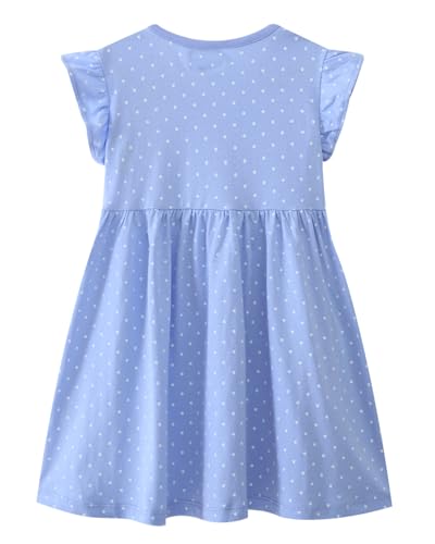 Youlebao Toddler Girls Cotton Embroidery Applique Short Sleeve Casual Dress2