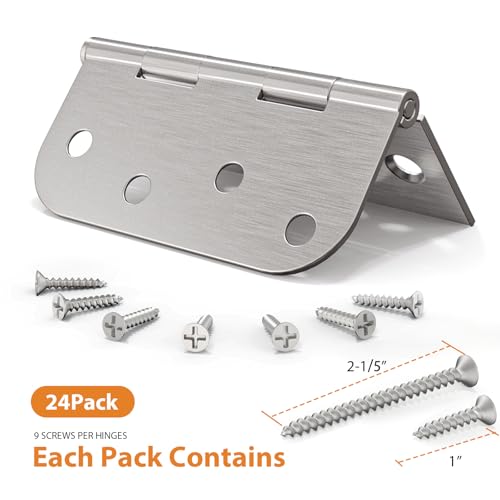 AmzGod 24 Pack Brushed Nickel Door Hinges, 4 Inch Heavy Duty Hinges with 5/8" Radius & Square Corners, Satin Finish, Removable Pin, Quiet for Interior & Exterior Doors by AmzGod - Image 2
