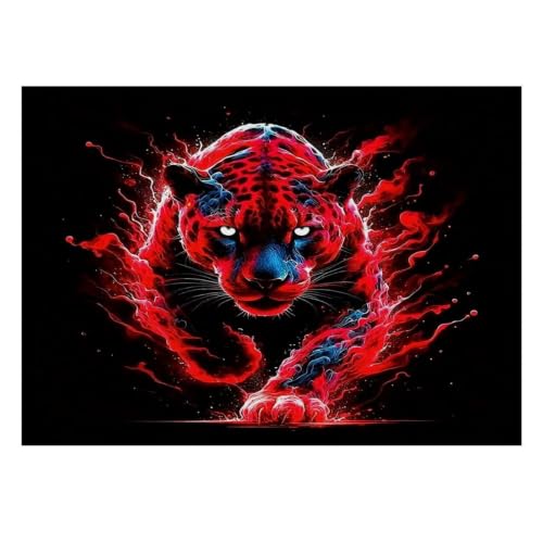 Panthère Feu Art 1000 Pièces pour Adultes Mini Puzzle Difficile