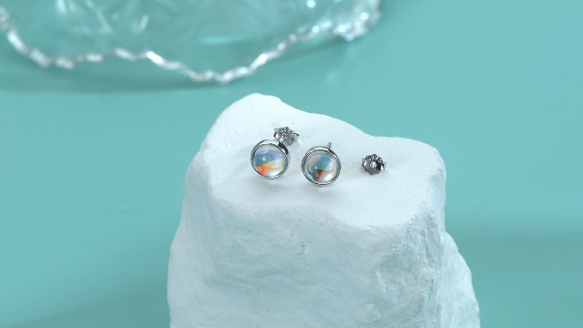LOLIAS Set Di 3 Orecchini In Argento Sterling Con Pietra Di Luna, Turchese E Onice – Gioielli Ipoallergenici Rotondi Per Donna, Idea Regalo - 2