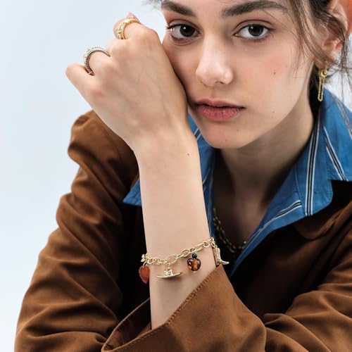 KissYan Cowgirl Western Charm Bracelets, 14K Gold Plated Boot Horseshoe Turquoise Pendant Chain Vintage Jewelry Gift for Women2