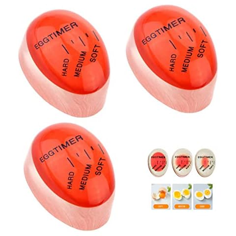 Egg Timer 3 PCS Eieruhr Farbe Rot Egg Timer Wärmeempfindliche Veraenderung Eierkocher Wählen Sie Die Reife Der Eier Nach Temperatur und Zeitänderungen zum Kochen Cover