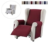Fácil, Cómodo y Sencillo. textil-home Funda Cubre Sillón Relax Adele, Tamaño 1 Plaza -Protecto Sofá Acolchado Reversible. Color Rojo