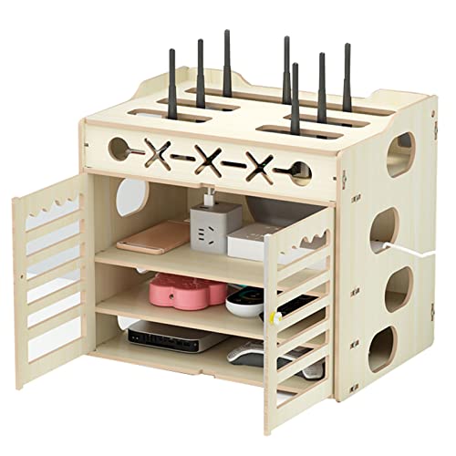 NSTVVEE Caja de Almacenamiento para enrutador, Caja de Almacenamiento para enrutador, gabinete de Almacenamiento para enrutador WiFi de Montaje en Pared, Estante de Almacenamiento decorati