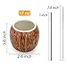 ZENFUN 4 Pack Ceramic Tiki Mugs, 17 oz Coconut Mug, Hawaiian Party Mugs, Cocktail Glasses for Gifts, Tiki Drinking Cups for Mai Tai, Pina Colada, Tiki Bar Professional Barware