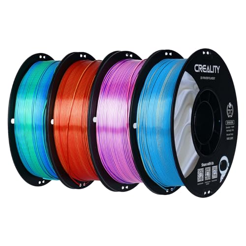 Image of Creality Silk PLA Filament Multicolor 4 Kg, Smooth, Silky 3D Printer Filament 1.75mm, + /-0.02mm, Enhanced Printability, 3D Printing Filament, 4 Spools 1Kg