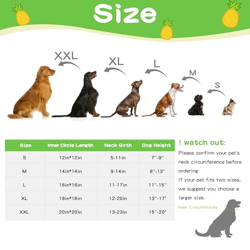 MABOZOO-Waterproof-Dog-Cone-Adjustable-Dog-Cat-Pet-Cone-Collar-Recovery-Collar-for-Dogs-and-Cats-After-Surgery-Lightweight-Protective-Collar-E-Collar-to-Stop-Licking-Pineapple-L MABOZOO Waterproof Dog Cone Adjustable Dog Cat Pet Cone Collar Recovery Collar for Dogs and Cats After Surgery Lightweight Protective Collar E Collar to Stop Licking Pineapple L