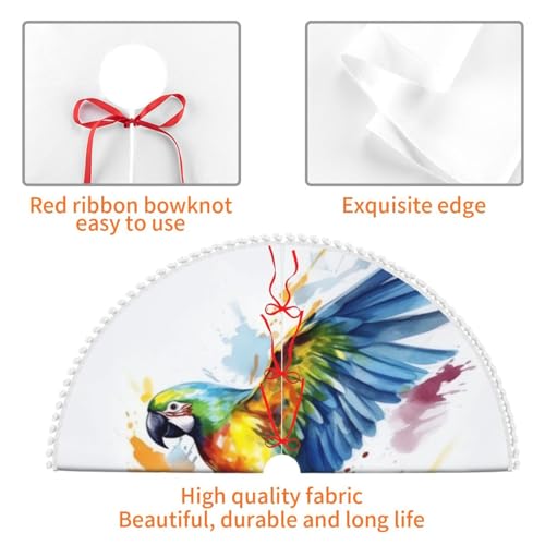 Jupe de sapin perroquet volant tapis de Noël double couche 122 cm