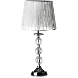 Lampara Arabe Sobremesa LOLAhome Lámpara de sobremesa árabe plateada de metal para salón Arabia