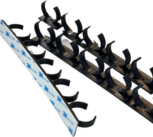 Adhesive Spice clip gripper clips, Holds 15 spice jars, black, spice organizer for Pantry, custom fit, hangs nicely inside cabinet door or in your rv, frees up space in your cabinet (Black)