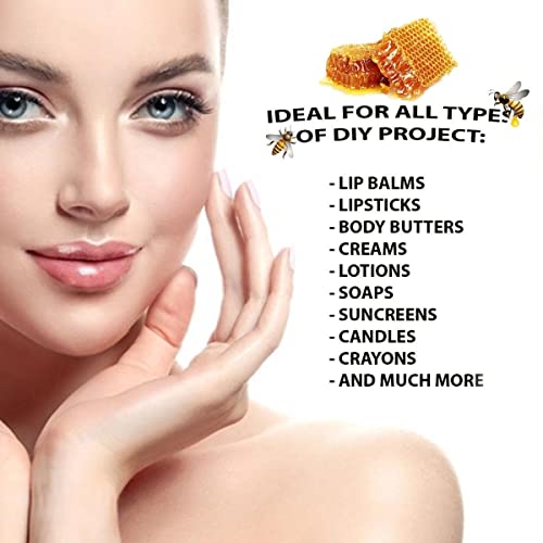 Witcreate 900 g de cera de abelha branca, forma de pellet, filtro triplo, adequado para fazer velas