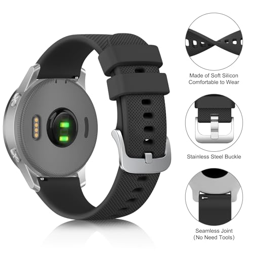 Pack de 4 correas de silicona 18mm para Garmin miniatura 2