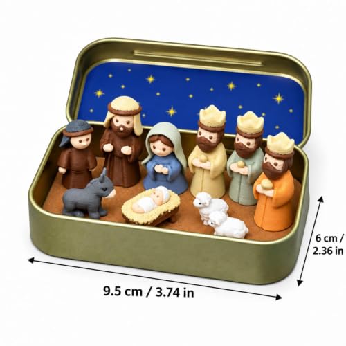 Mini Nativity Scene Set 10-Piece Pocket Size, Plastic Holy Family Figurines - image 4