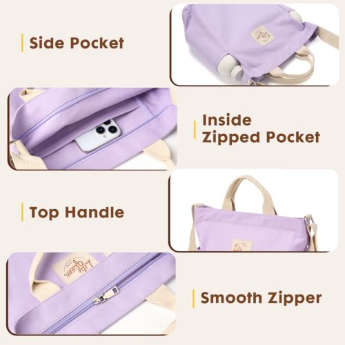 Image of Lily queen Women Canvas Tote Handbags Casual Shoulder Work Bag Crossbody