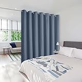 Picture of NICETOWN Sliding Door Curtains 84 inch Length, Single Curtain Panel, Insulating Thermal Blackout Curtains for Bedroom Window Bathroom Doorway Front Door (1 Pack, 8.3ft Wide x 7ft Long, Stone Blue)