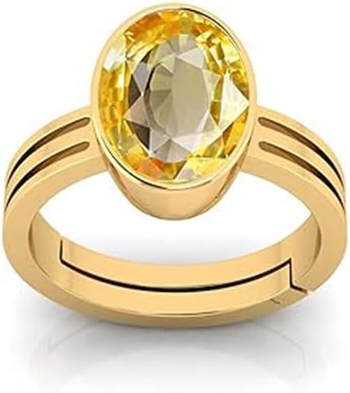 Certified Panchdhatu Yellow Sapphire Ring Adjustable