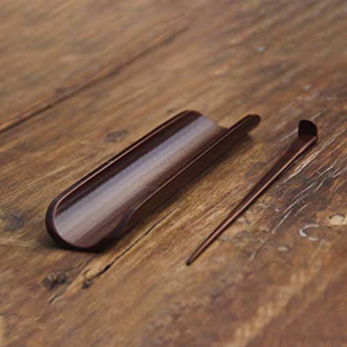 YARNOW Conjunto de 2 peças de chá de bambu com acabamento de tinta de folhas soltas para chá e chá d