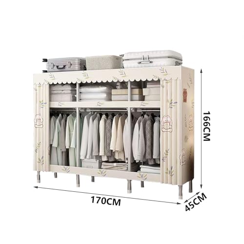 Armario plegable para dormitorio con barra de colgar resistente y estructura estable 8