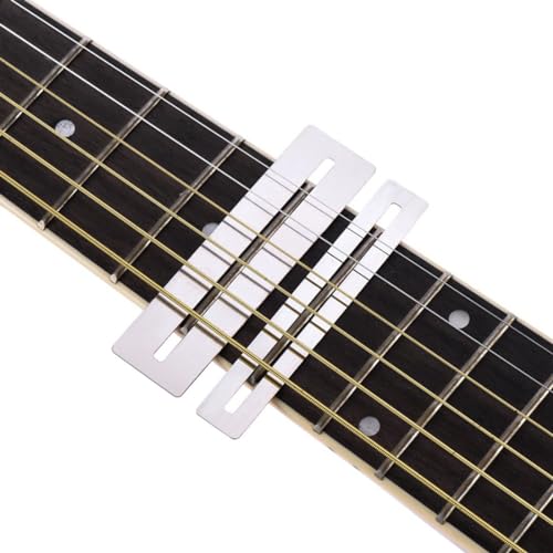 2 Pezzi Protezione per Tastiera Chitarra, Tastiera Fret Protettore, Tasti Strumento di Livellamento, Levigatura per Tasti per Chitarra in Acciaio Inossidabile
