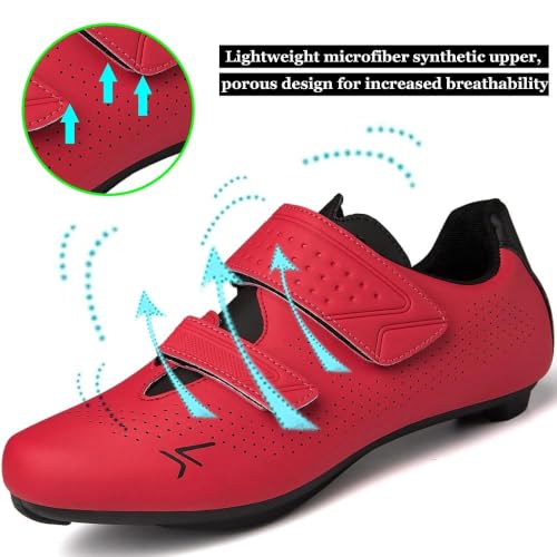 Image of Mens Womens Cycling Shoes Compatible with Peloton Road Bike Riding Bicycle Pre-Installed Delta Cleats
