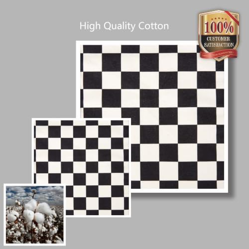 Image of TOPDesign 3-Pack Canvas Tote Bags with an External Pocket, Reusable Grocery Shopping Bags, Top Zipper Closure, Daily Essentials (Checkerboard)